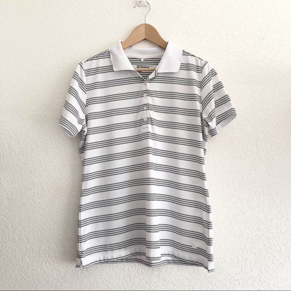 Nike dri fit Mens polo shirt stripes size L